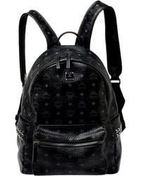mcm men's logo coated canvas backpack