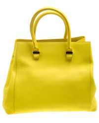 Victoria Beckham Yellow Leather Quincy Tote