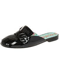 marmont metallic laminate leather slipper