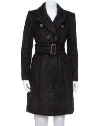 Gucci Black Mohair Belted Coat