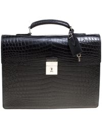 Louis Vuitton Black Crocodile Robusto Briefcase