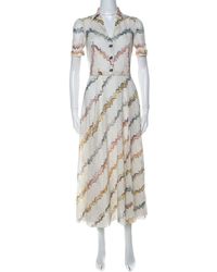 Missoni Off White Zig Zag Pattern Knit Half Sleeve Dress Xs