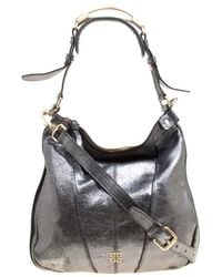 Givenchy Metallic Grey Shimmering Leather Hobo - Gray