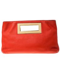 Michael Kors Orange Leather Berkley Clutch