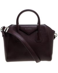 Givenchy Burgundy Leather Small Antigona Satchel - Multicolour