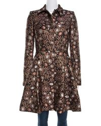 Alice + Olivia Multicolour Metallic Brocade Flared Veronika Coat