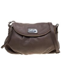 Dark Beige Leather Classic Q Natasha Crossbody Bag Natural