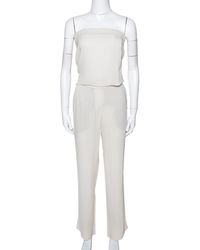 cream strapless jumpsuit