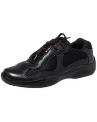 men's all black prada sneakers