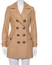 Burberry Brit Camel Brown Wool Double Breasted Coat