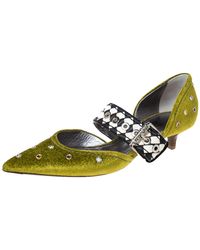 green velvet shoes womens