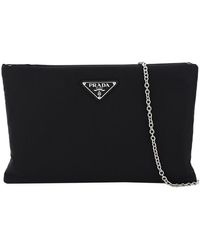 prada black clutch purse