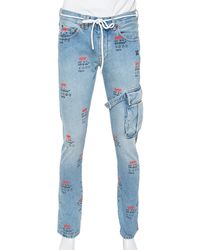 white printed jeans