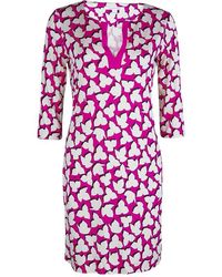 Diane von Furstenberg Pink Printed Jersey Reina Dress M