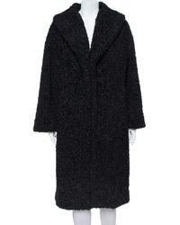 Alice + Olivia Black Boucle Oversized Ora Coat