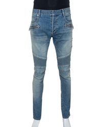 balmain biker jeans mens