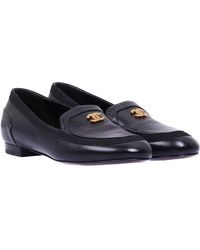 Chanel Black Leather Cc Loafers Size 36