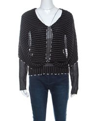 Roland Mouret Black Alpaca Weave Knit Charp Cape Overlay Top