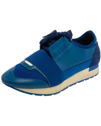 all blue balenciaga runners