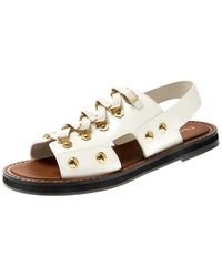 dior white flat sandals