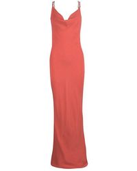 JOSEPH Orange Silk Couture Basel Bias Cut Silk Crepe Maxi Dress L