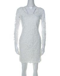 Diane von Furstenberg Off White Long Sleeve Zarita Lace Dress S