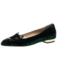 dark green velvet shoes