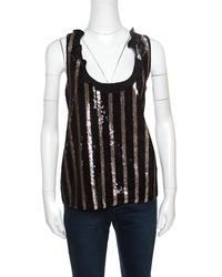 gold sequin sleeveless top