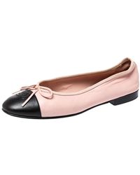 pink chanel ballet flats