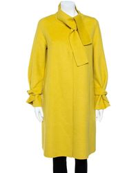 CH by Carolina Herrera Yellow Wool Coat