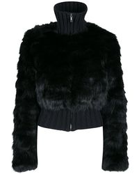 fendi black fur coat