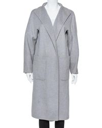 Max Mara Grey Cashmere Open Front Coat