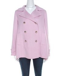 CH by Carolina Herrera Dusty Pink Wool Double Breasted Coat