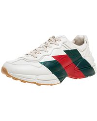 rhyton web print leather sneaker