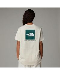 The North Face - ’S Relaxed Redbox T-Shirt Dune-Evergreen - Lyst