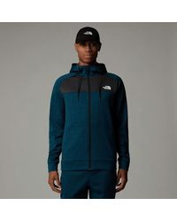 The North Face - ’Reaxion Fleece Full-Zip Hoodie Midnight Petrol Dark Heather-Asphalt - Lyst