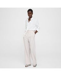 Theory - Pleated Wide-leg Pant In Stretch Wool - Lyst