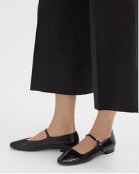 Theory - Mary Jane Ballerina Flat In Crinkled Patent Leather - Lyst