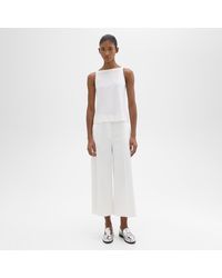 Theory - Cropped Wide-leg Pant In Good Linen - Lyst