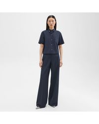 Theory - High-waist Wide-leg Pant In Good Wool - Lyst