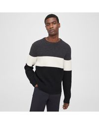 Theory Lamar Crewneck Sweater In Wool-cashmere - Black