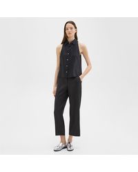 Theory - Straight Pull-on Pant In Linen-viscose - Lyst