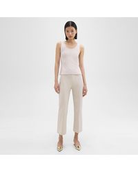 Theory - Cropped Kick Pant In Stretch Cotton-blend - Lyst