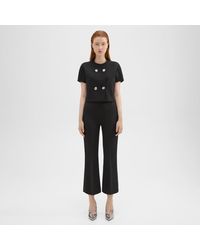 Theory - Cropped Kick Pant In Double Weave - Lyst