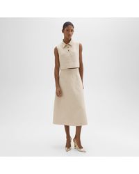 Theory - Midi Circle Skirt In Basket Weave Linen - Lyst
