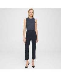 Theory - Cropped High-waist Pant In Precision Ponte - Lyst
