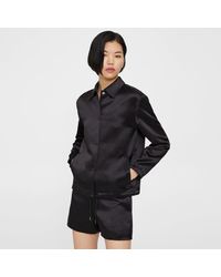 Theory - Coach Jacket In Bonded Satin - Lyst