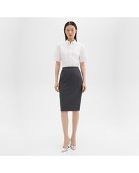 Theory - Slim Pencil Skirt In Good Wool - Lyst