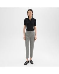 Theory - Treeca Pant In Plaid Stretch Wool - Lyst
