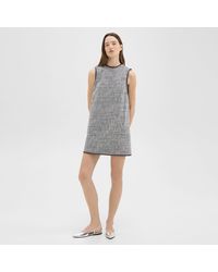 Theory - Relaxed Sleeveless Dress In Canvas Tweed - Lyst